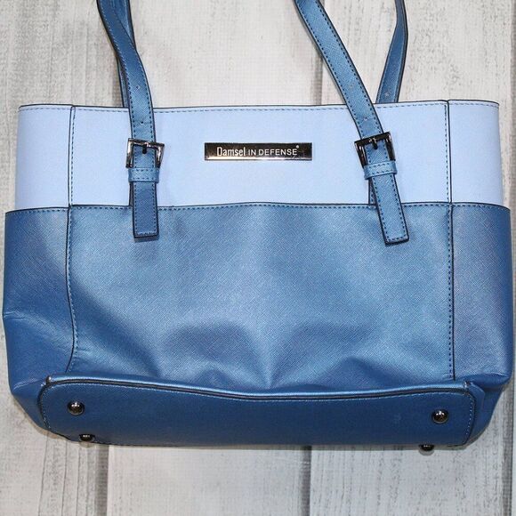 Damsel in Defense Women’s Heidi Way Two Tone Blue Concealed Carry Handbag - Picture 3 of 10